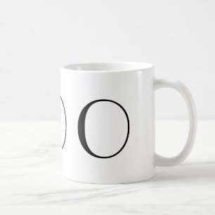 Monogramm Anfangso schwarze u. weiße moderne Tasse