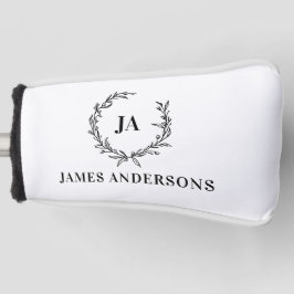 Monogramm Anfangspaar Kranz modern elegant Golf Headcover