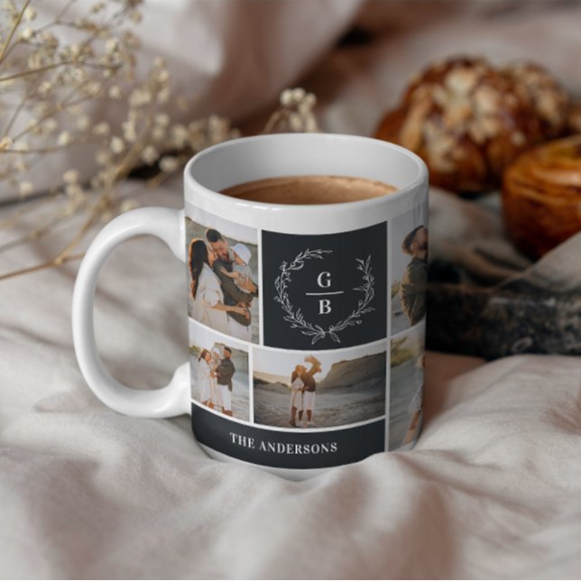 Monogramm Anfangspaar Kranz modern elegant Kaffeetasse (Von Creator hochgeladen)
