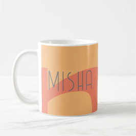 Monogramm Anfangspfirsichpfirk rosa Name modern Kaffeetasse