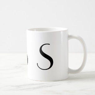 Monogramm Anfangss schwarze u. weiße moderne Kaffeetasse