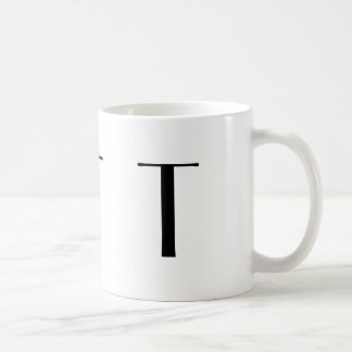 Monogramm Anfangst schwarze u. weiße moderne Tasse