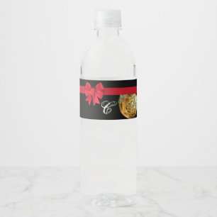 Monogramm Anfangswasserflasche Etikett Marine Klei