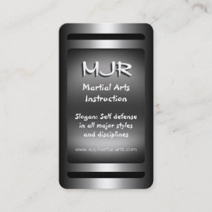 Monogramm, Anleitung für Kampfkunst, Metallaussehe Visitenkarte