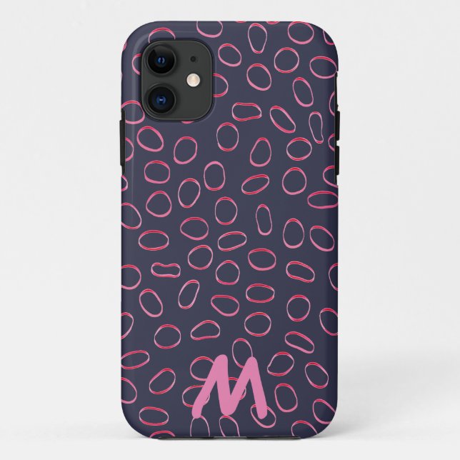 Monogramm Anpassbares Niedliches, einzigartiges Ab Case-Mate iPhone Hülle (Rückseite)