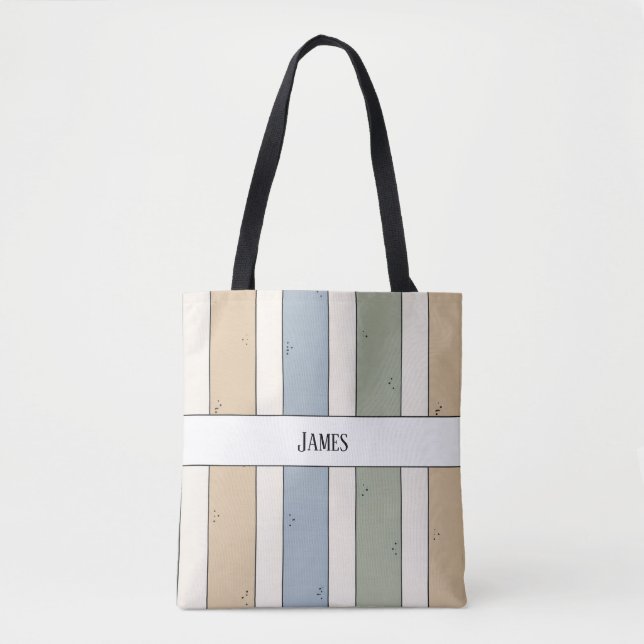 Monogramm anständige Streifen-Tasche (Vorderseite)