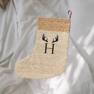 Monogramm-Antagonisten mit Beige-Einboulevard Kleiner Weihnachtsstrumpf