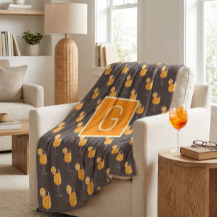 Monogramm Aperol Spritz Fleece-Decke  Fleecedecke
