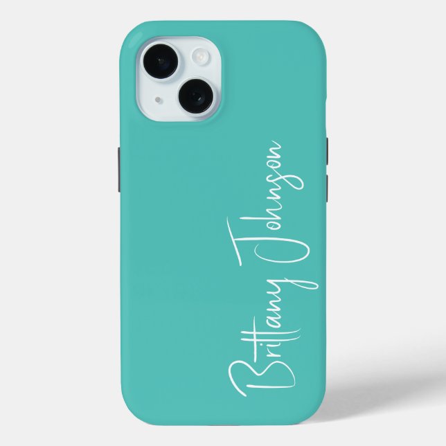 Monogramm Aqua Case-Mate iPhone Hülle (Rückseite)