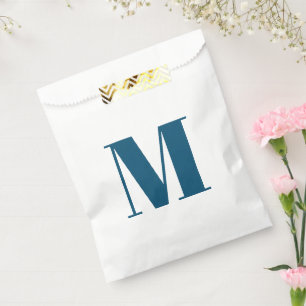 Monogramm aquamarin blau anpassen geschenktütchen