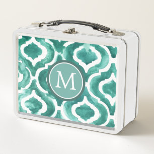 Monogramm Aquamarine-Motiv IV Metall Lunch Box