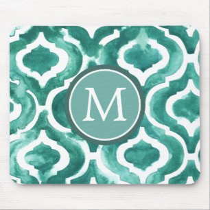 Monogramm  Aquamarine-Motiv IV Mousepad