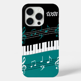 Monogramm Aquamarine Schwarz-weiße Klaviertasten u Case-Mate iPhone Hülle