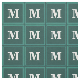 Monogramm aquamarine Streifen Stoff