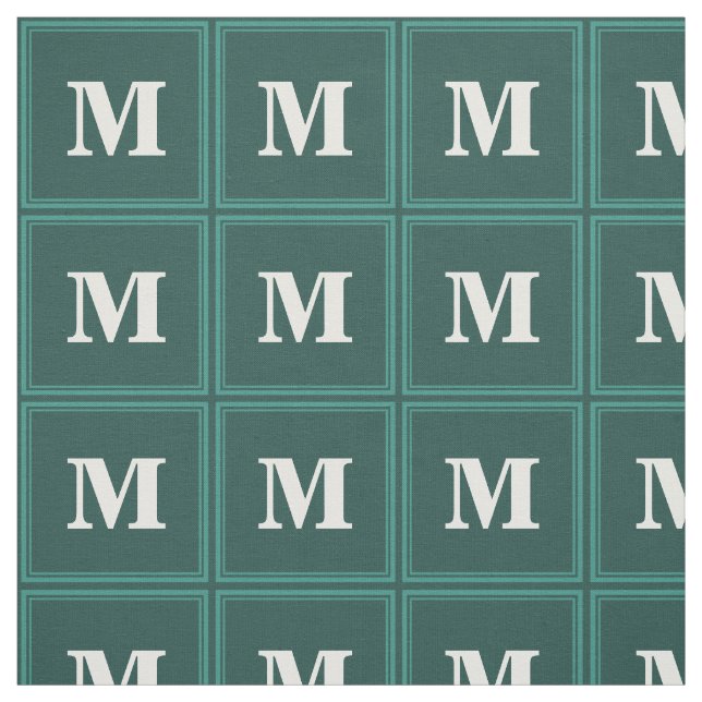 Monogramm aquamarine Streifen Stoff (Muster)