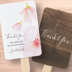 Monogramm Aquarell-Blume. Frühjahrs-Hochzeitsfest Fächer