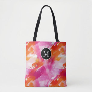 Monogramm Aquarell Rosa Orange Abstrakt
