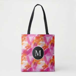 Monogramm Aquarell Rosa Orange Abstrakt