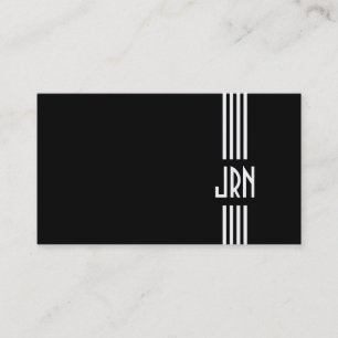Monogramm Art Deco ~ Schwarz und Weiß Visitenkarte