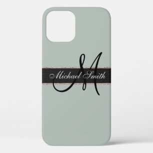 Monogramm Asche graue Farbe Hintergrund Case-Mate iPhone Hülle