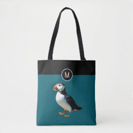 Monogramm Atlantischer Papageientaucher Vogel Teal