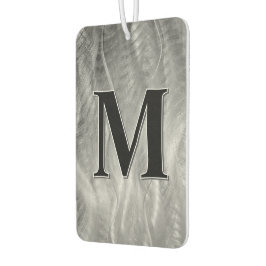 Monogramm auf Abstraktem Silberbürstenmetall Autolufterfrischer