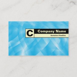Monogramm auf der Kante - Blaue Kurven Visitenkarte