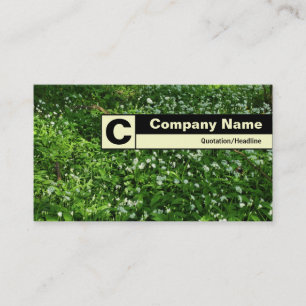 Monogramm auf der Kante - Blume aus Holz Visitenkarte