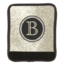 Monogramm auf einem Elfenbein-Glitzer drucken