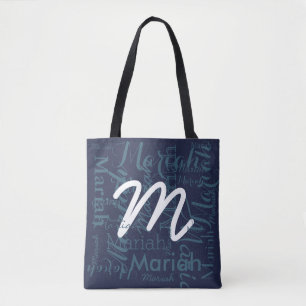 Monogramm auf marineblaue Mode