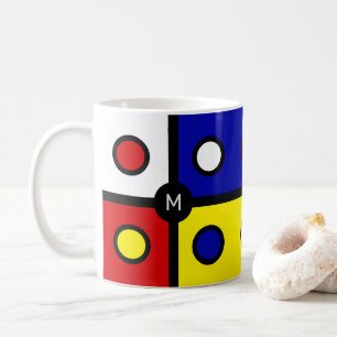 Monogramm auf mehrfarbiger abstrakter Kunst Kaffeetasse