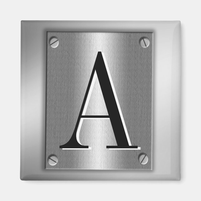 Monogramm auf Metallschau mit Schrauben hinzufügen Magnet (Vorne)