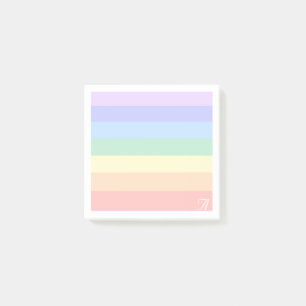Monogramm auf Rainbow und White Frame Post-it Klebezettel