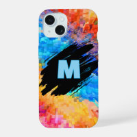 Monogramm auf regenbogenfarbenem abstraktem Hinter