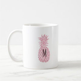 Monogramm auf rosa Ananas Tasse