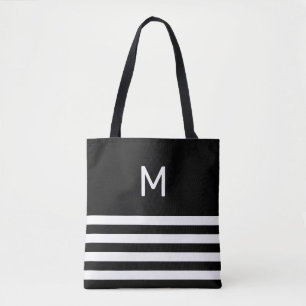 Monogramm auf Schwarz-Weiß-Gestreift