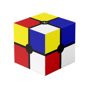 Monogramm auf stilvoller, von Mondrian inspirierte Würfel