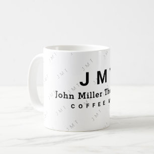 Monogramm auf weiße Tasse mit Name