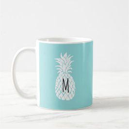 Monogramm auf weißer Ananas Tasse
