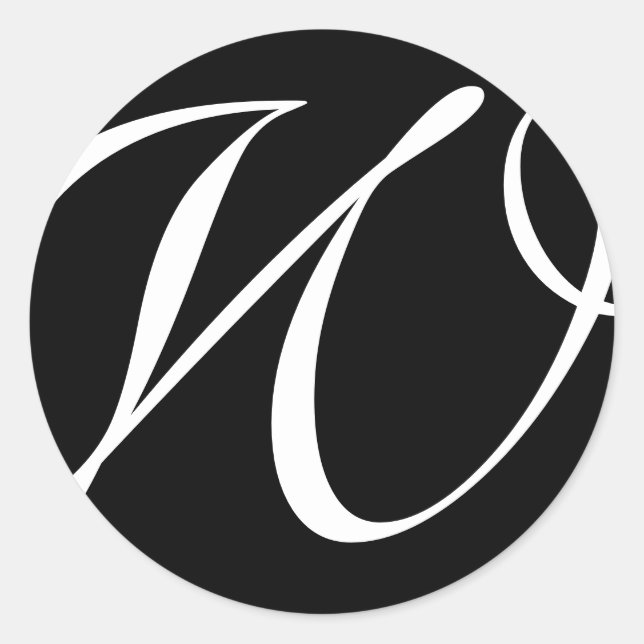 Monogramm-Aufkleber| D1 Runder Aufkleber (Vorderseite)