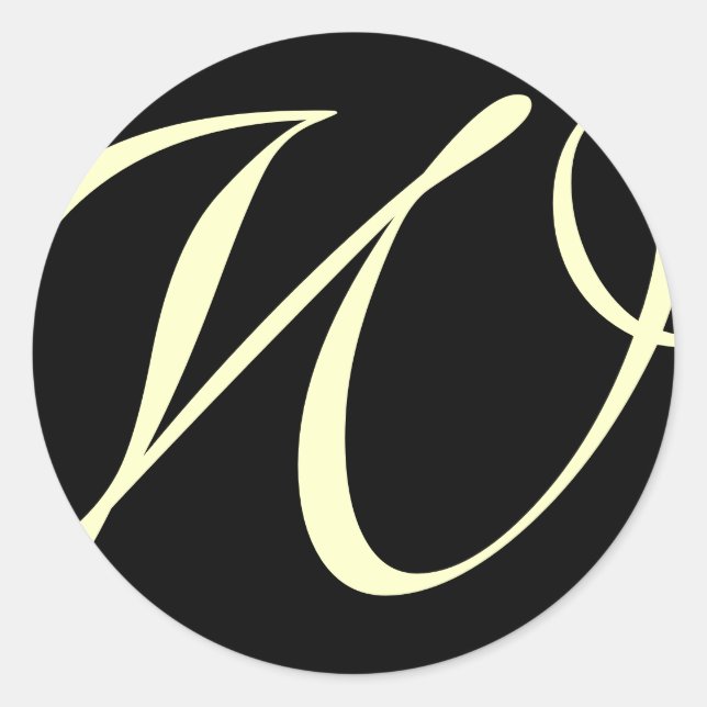 Monogramm-Aufkleber| D6 Runder Aufkleber (Vorderseite)