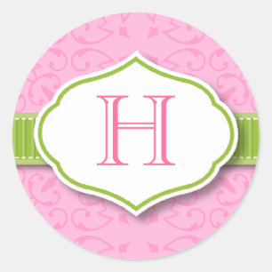 Monogramm-Aufkleber für Band und Siegel Runder Aufkleber