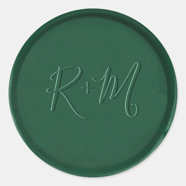Monogramm Aufkleber für das Siegel Grüner Wachs (Vorderseite)