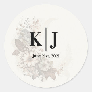 Monogramm-Aufkleber für die Röhre Runder Aufkleber