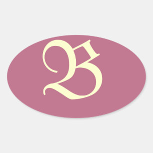 Monogramm-Aufkleber in Rosa Ovaler Aufkleber