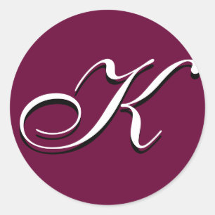 Monogramm-Aufkleber - "K" individuell anpassbar Runder Aufkleber