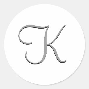 Monogramm-Aufkleber - "K" individuell anpassbar Runder Aufkleber