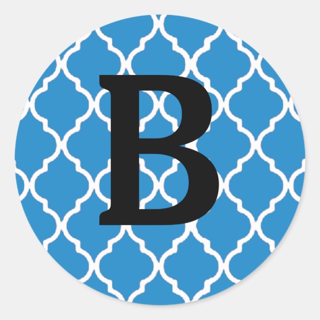 Monogramm-Aufkleber Runder Aufkleber (Vorderseite)