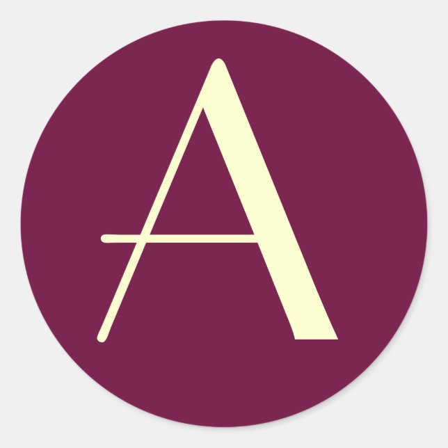 Monogramm-Aufkleber Runder Aufkleber (Vorderseite)