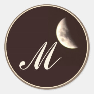 Monogramm-Aufkleber Runder Aufkleber